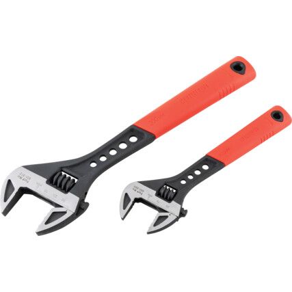 8"/12" SOFT GRIP PHOSPHATE FINISH ADJ. WRENCH SET