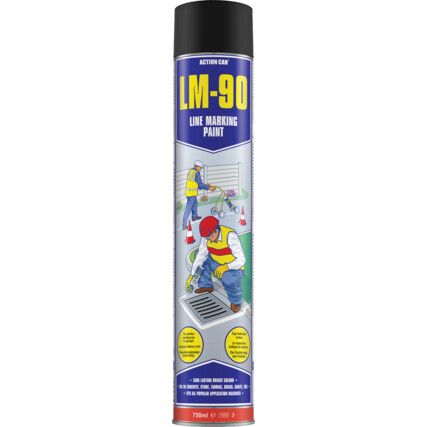 LM-90 VONALJELÖLŐ FESTÉKSPRAY, 750 ML FEKETE RAL 9004