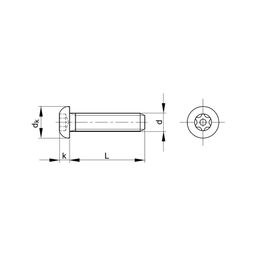 Security Screw, Metric - A2 Stainless Grade 70 - Button Head
DIN 912-TX Pin thumbnail-1